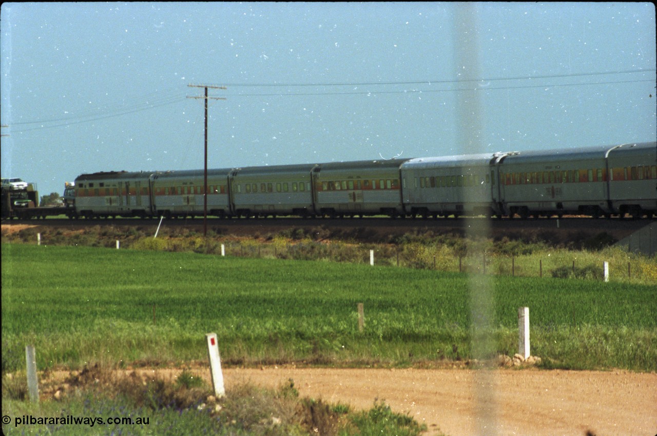216-05
Long Plains, shot of train consist of 'The Ghan' taken from Hallion Road.
