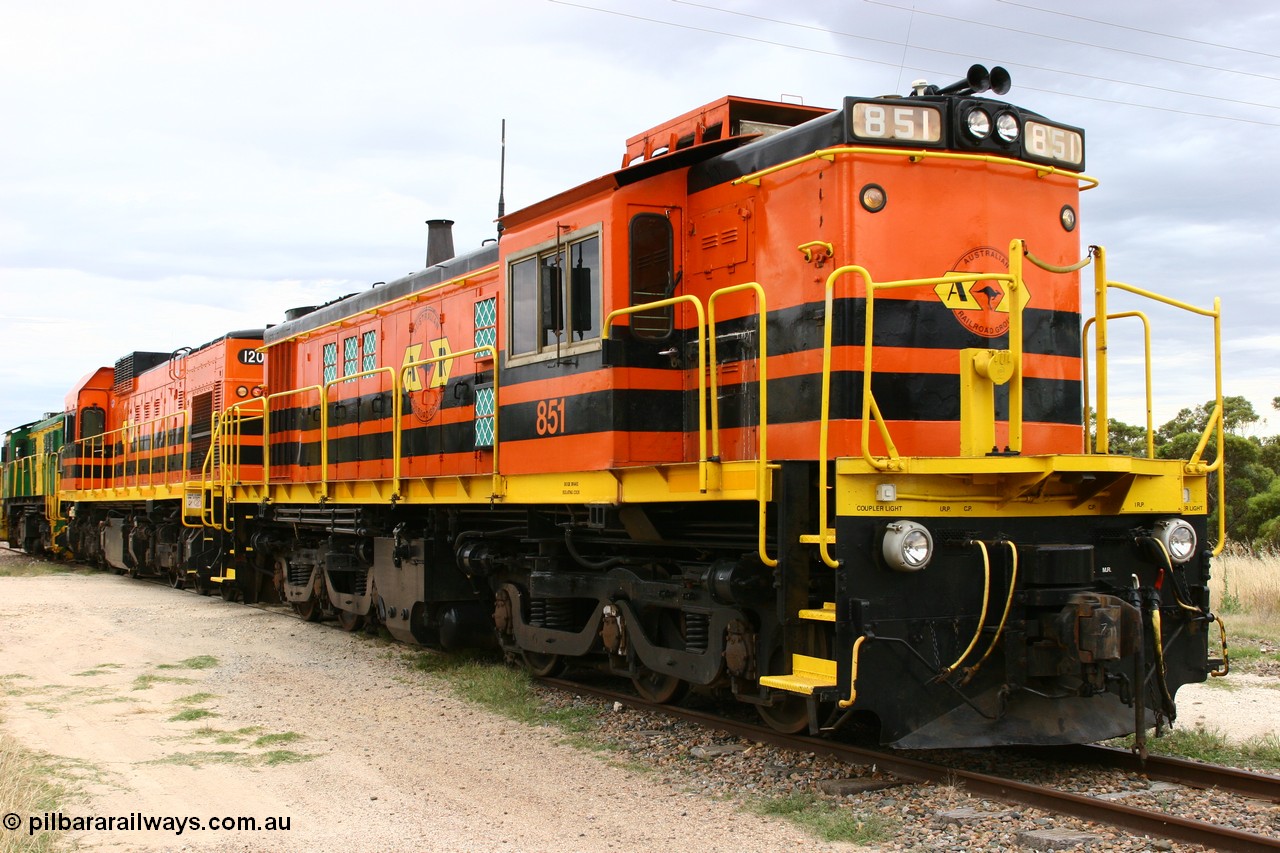 060108 2080
Lock, 830 class unit 851 AE Goodwin built ALCo DL531 model serial 84137 repainted into Australian Railroad Group livery.
Keywords: 830-class;851;AE-Goodwin;ALCo;DL531;84137;