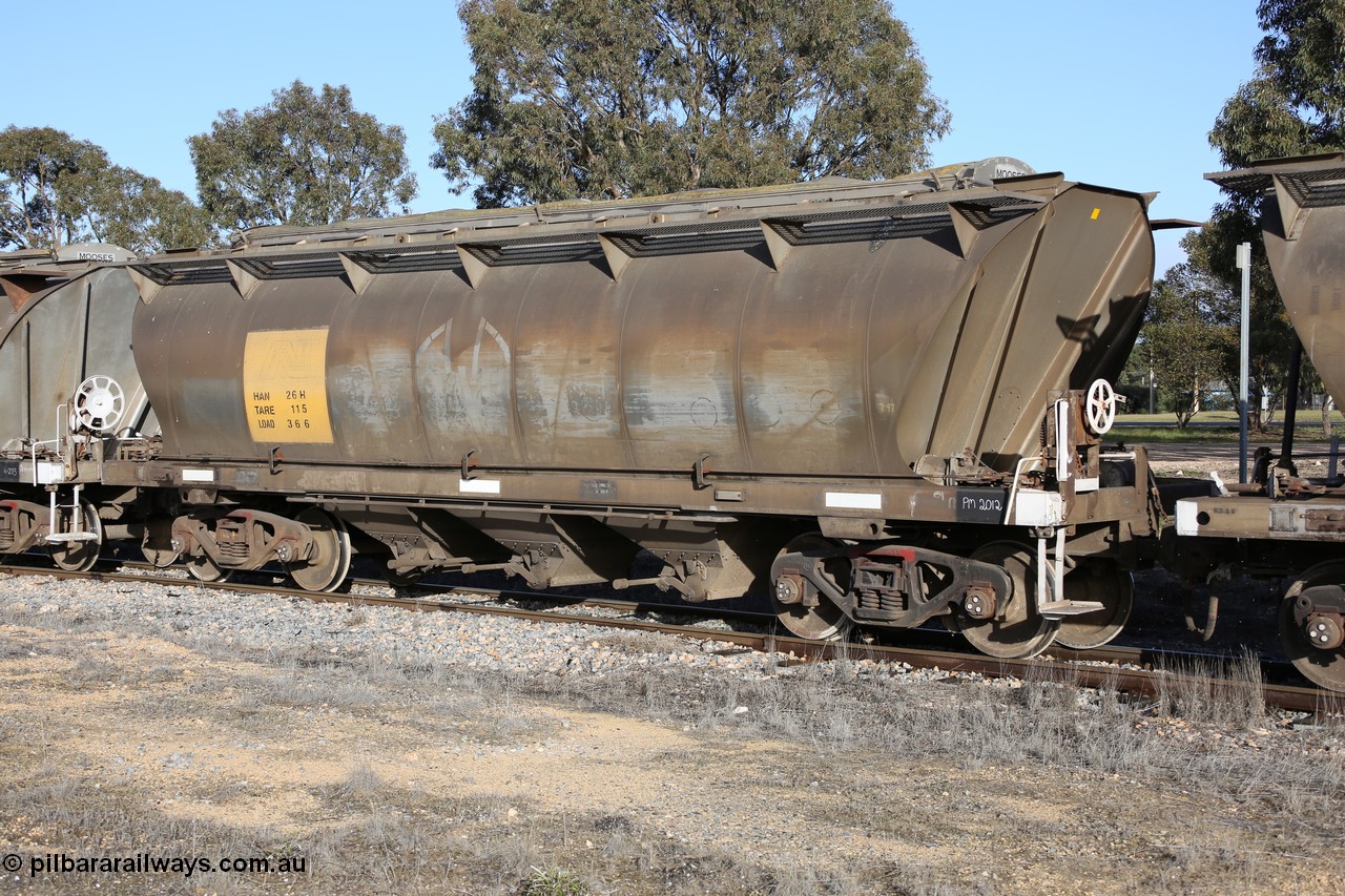 130705 0632
Lock, HAN type bogie grain hopper waggon HAN 26, one of sixty eight units built by South Australian Railways Islington Workshops between 1969 and 1973 as the HAN type for the Eyre Peninsula system.
Keywords: HAN-type;HAN26;1969-73/68-26;SAR-Islington-WS;