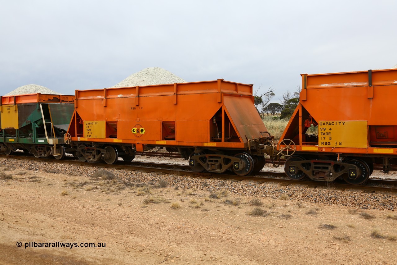 161109 1904
Moule, gypsum waggon RSG 1, rebuilt by G&W Port Lincoln from former BHP Whyalla RSK 29 iron ore waggon, hungry boards have as been fitted to increase the volume.
Keywords: RSG-type;RSG6;RSK-type;