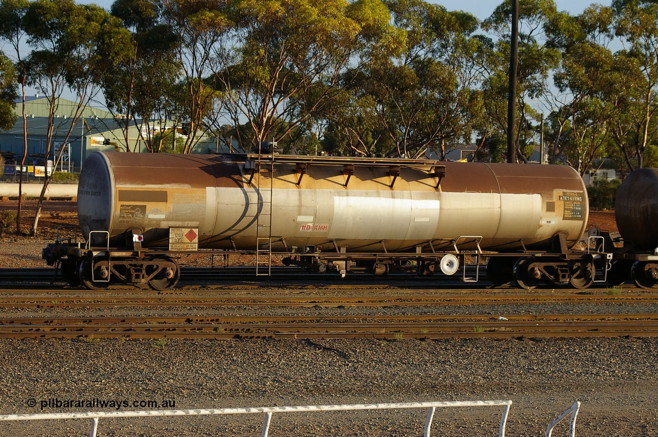 130224 IMG P12529
West Kalgoorlie, ATEY 4728 ex NSW NTAF type tank waggon for AMPOL, recoded to WTEF when arrived in WA in 1995, then WTEY, in BP Oil service. Peter Donaghy image.
Keywords: Peter-D-Image;ATEY-type;ATEY4728;NTAF-type;WTEF-type;WTEY-type;