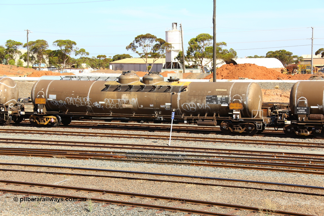 190108 1105
West Kalgoorlie, ATDY type fuel tanker ATDY 502, originally built by Tulloch Ltd NSW 1969 for Mobil as WJD type, to BP in 1985, 92.87 kL capacity. Gemco refurbished 8-15, safe fill 77,000 litres.
Keywords: ATDY-type;ATDY502;Tulloch-Ltd-NSW;WJD-type;