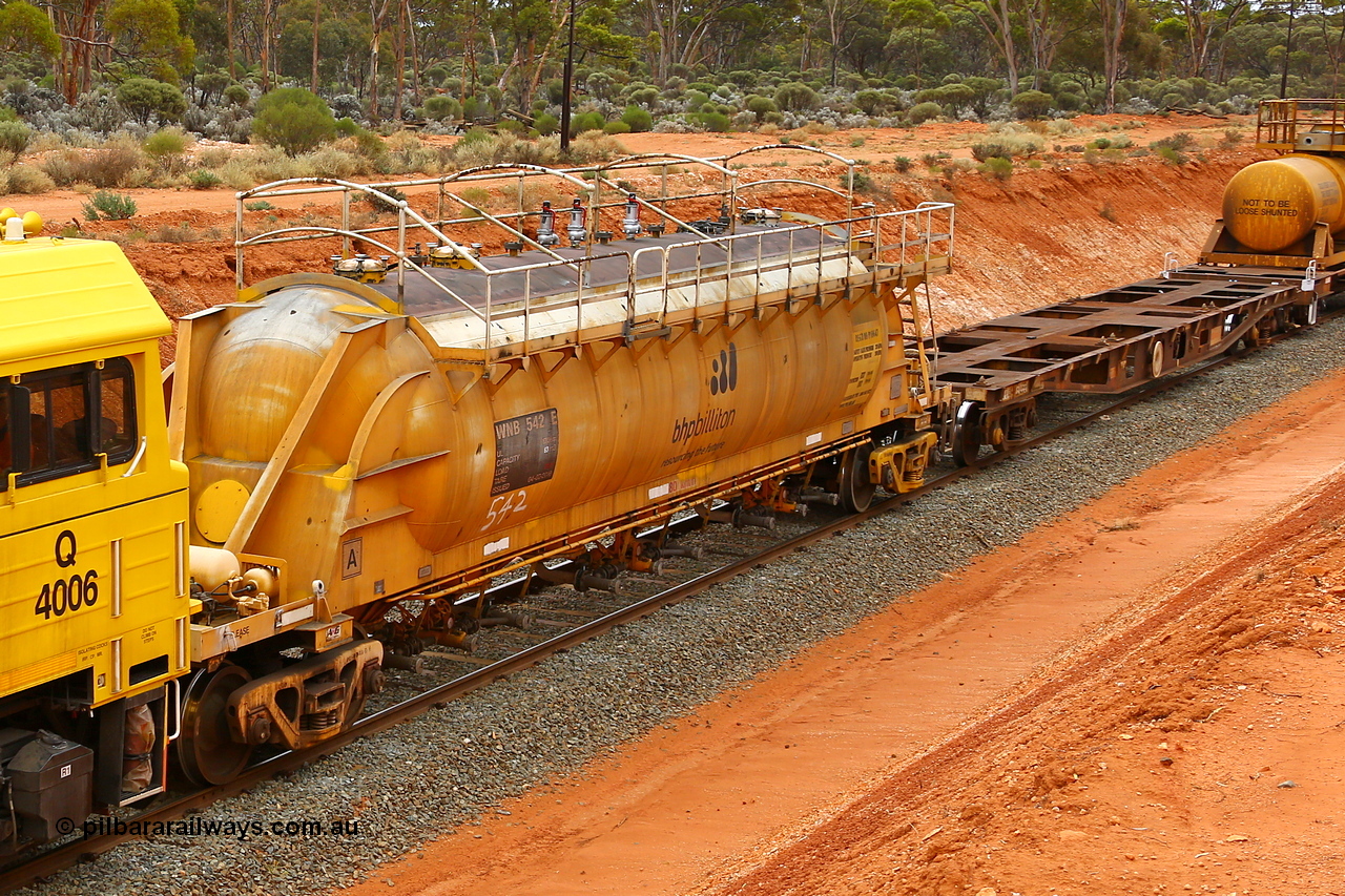 190109 1405
Binduli, WNB type pneumatic discharge nickel concentrate waggon WNB 542, one of six units built by Bluebird Rail Services SA in 2010 for BHP Billiton.
Keywords: WNB-type;WNB542;Bluebird-Rail-Operations-SA;