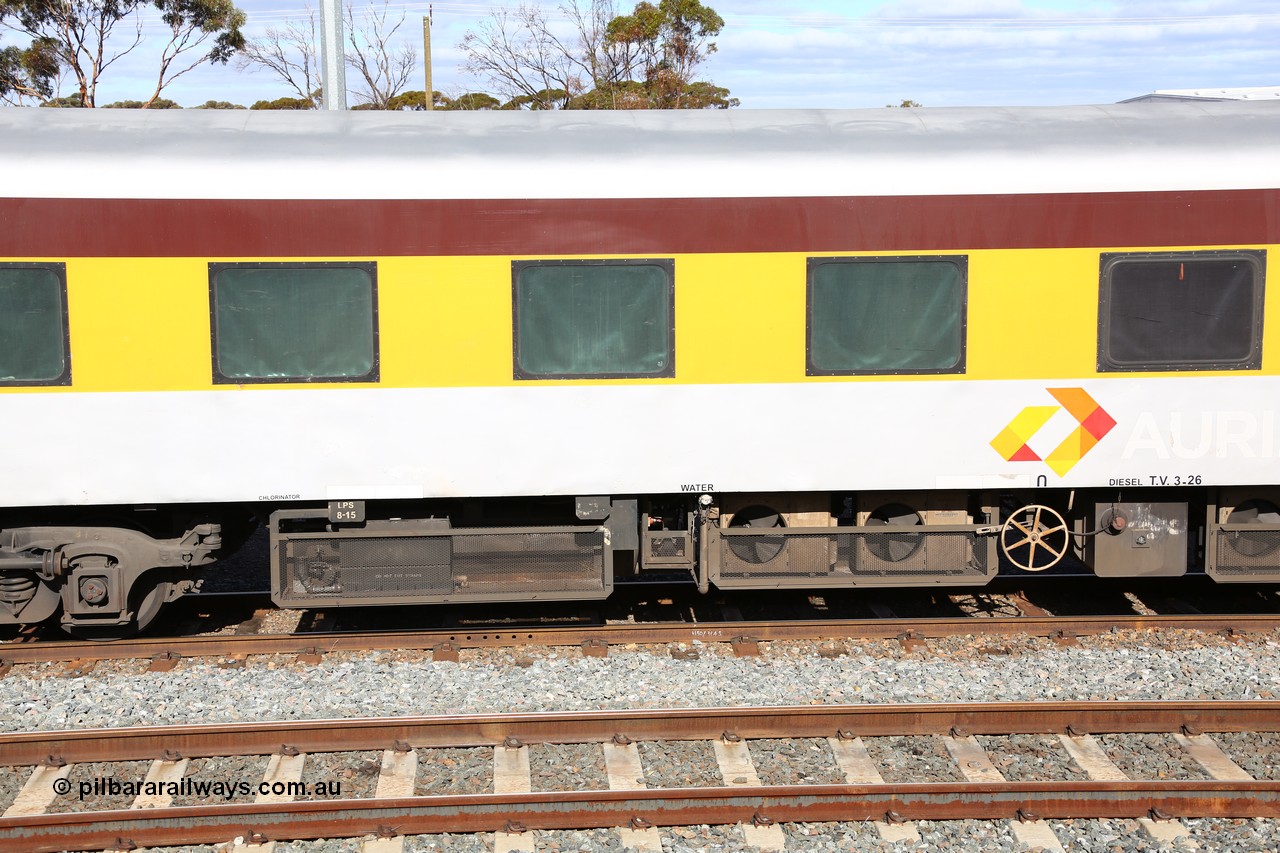 160525 4957
West Kalgoorlie, Aurizon intermodal train 2MP1, crew accommodation coach QCBY 10, started life as Victorian Railways Newport Workshops 1952 build as AS class no. 15, first class air conditioned corridor car, then AS 210, BS 210 and BS 10. Sold to West Coast Railway, then RTS / Gemco and finally to Aurizon.
Keywords: QCBY-class;QCBY10;Victorian-Railways-Newport-WS;AS15;AS210;BS210;BS10;AS-class;BS-class;