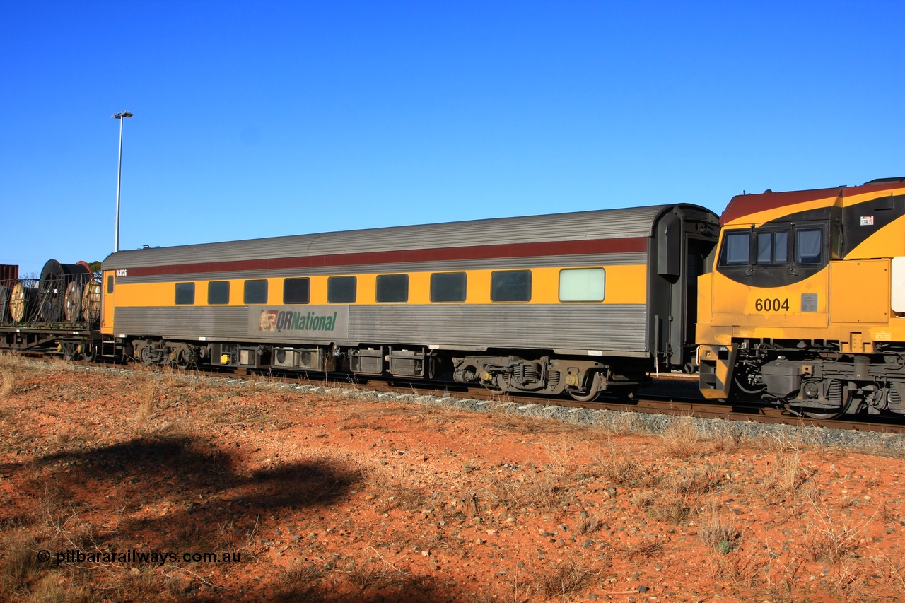100603 9047
West Kalgoorlie, crew accommodation coach QCAY 2 was built by the South Australian Railways Islington Workshops in 1958 as Chalaki for The Overland as a corten steel roomette sleeping car. Purchased by Bluebird Rail in 2007 and converted to crew car for Queensland Rail ~2010.
Keywords: QCAY-type;QCAY2;SAR-Islington-WS;Chalaki;JRA-type;JRA2;