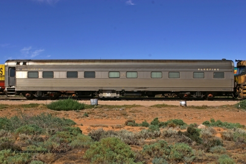 060107 1776
Spencer Junction yard, Pacific National FAM type crew accommodation coach FAM 2389 on train 6MP4, built for the NSWGR by Comeng NSW in 1976 as part of a batch of ten FAM type twinette sleeper cars, FAM 2389 was also the Lithgow breakdown train accommodation car for a time, converted to a crew car by Bluebird Rail at Islington in September 2005.
Keywords: FAM-type;FAM2389;Comeng-NSW;