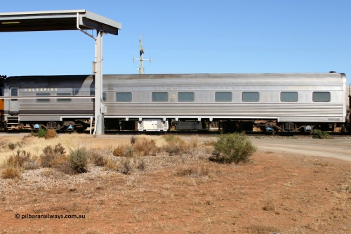 070530 9546
Parkeston, Pacific National FAM type crew accommodation coach FAM 2389 on train 3PM6, built for the NSWGR by Comeng NSW in 1976 as part of a batch of ten FAM type twinette sleeper cars, FAM 2389 was also the Lithgow breakdown train accommodation car for a time, converted to a crew car by Bluebird Rail at Islington in September 2005.
Keywords: FAM-type;FAM2389;Comeng-NSW;