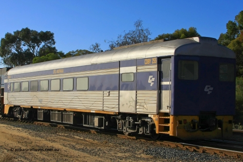 100608 9814
Forrestfield, CFCLA leased crew accommodation coach CDBY type CDBY 255 'Curlew', originally built by SAR Islington Workshops in 1956 as a Bluebird railcar 'Curlew', later numbered 802 in National Rail service, then to CDBY 255 when converted to crew coach in 2007.
Keywords: CDBY-type;CDBY255;SAR-Islington-WS;Bluebird;250-type;