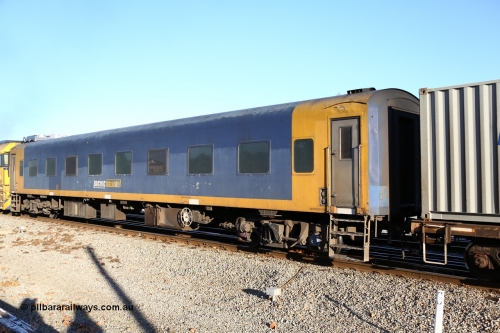 150531 8756
Midland, Pacific National crew accommodation coach BRS 222, built by Victorian Railways Newport Workshops in 1952 as AS 16 First class, to BRS 2, then BS 222. Leased and then sold to West Coast Rail in 1995, and then sold to Pacific National in 2004.
Keywords: BRS-type;BRS222;Victorian-Railways-Newport-WS;AS-type;AS16;BRS-type;BRS2;BS-type;BS222;