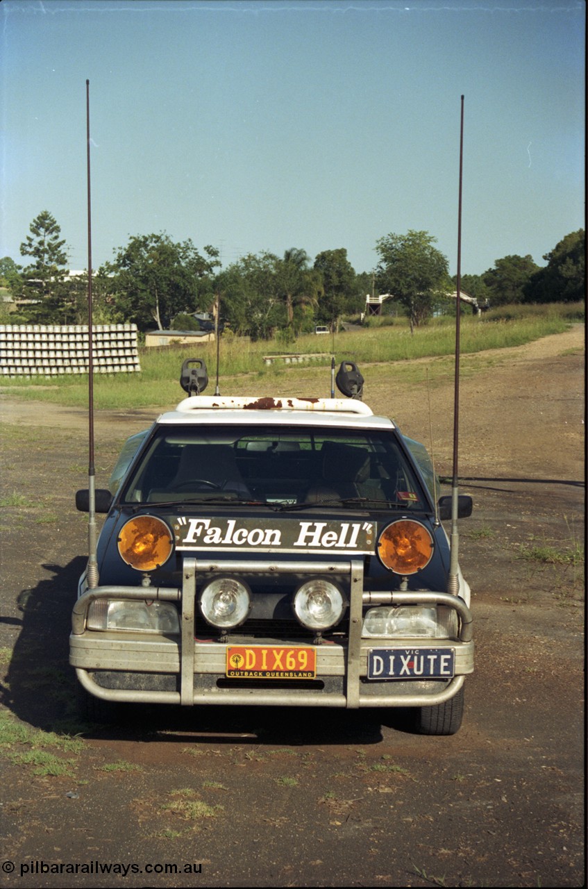 187-16
Monkland, an old ute of mine, an 1988 Falcon XF ute named 'FALCON HELL' saw many thousands of kilometres on the highways of Australia. Unsure where the car is now, the runt never paid me for it, family...
