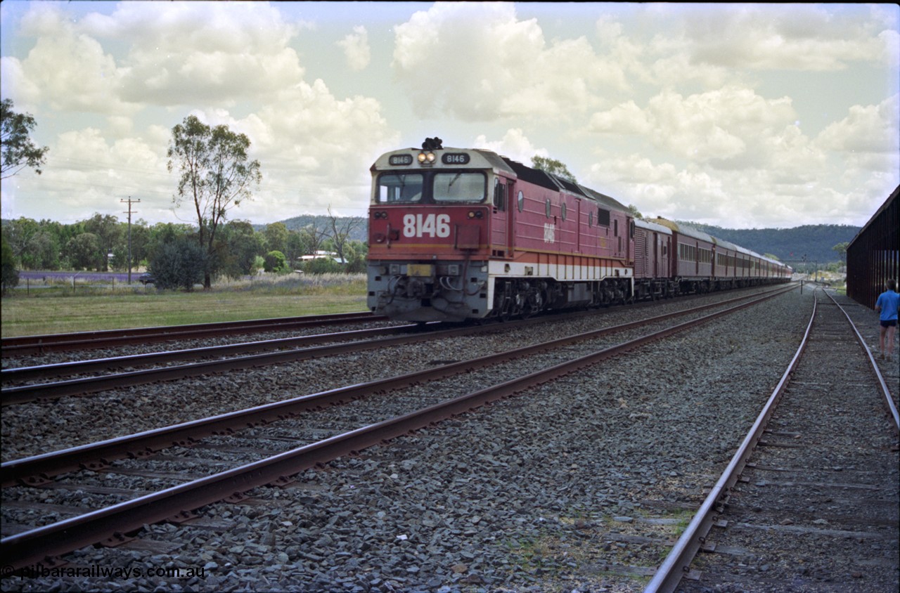 189-15
The Rock, located at the 550.29 km on NSW Main South line, NSWSRA 81 class unit 8146 serial 84-1065 in the candy livery built by Clyde Engineering as EMD model JT26C-2SS, races through with the Inter-Capital Daylight train.
Keywords: 81-class;8145;Clyde-Engineering-Kelso-NSW;EMD;JT26C-2SS;84-1065;