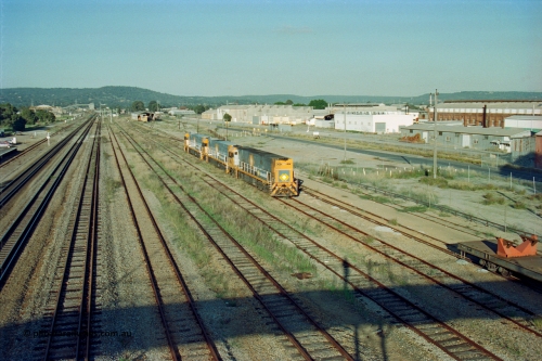 201-13
Midland, the first Perth built NR class NR 61 Goninan GE model Cv40-9i serial 7250-11/96-263 shunts at Midland with two brand new NR units.
Keywords: NR-class;NR61;Goninan;GE;CV40-9i;7250-11/96-263;