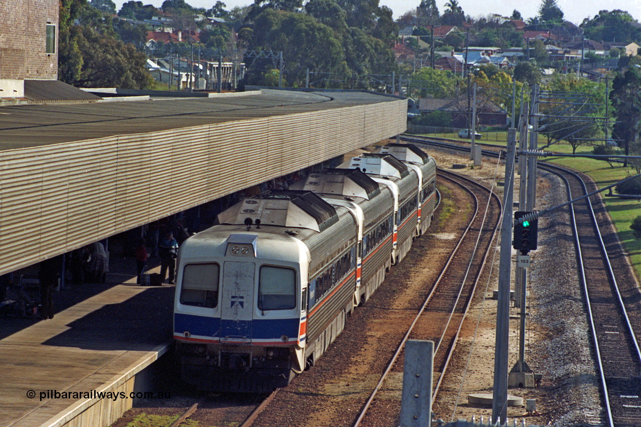 208-1-19
East Perth Passenger Terminal, a four car Prospector set awaits departure time to Kalgoorlie, a WCA class is closest to the camera.
Keywords: WCA-class;Comeng-NSW;