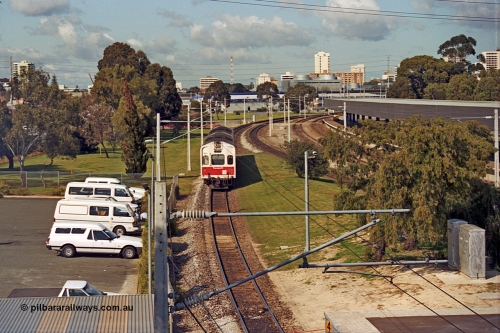208-1-23
East Perth, narrow gauge Trans Perth two car set with Goninan NSW built ADC class the rear of a Perth bound service.
