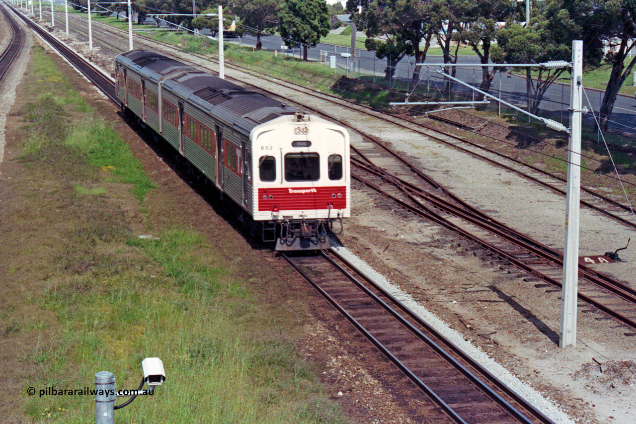 209-13
Ashfield station, narrow gauge Perth to Midland service arrives with an Goninan NSW built ADC class railcar ADC 852 leading an ADL class.
Keywords: ADC-type;ADC852;Goninan-NSW;