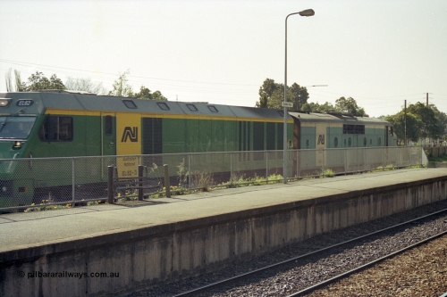 215-34
Dudley Park, light engines off the Indian Pacific head back to the Motive Power Centre, aging GM class GM 30 Clyde Engineering built EMD model A16C serial 64-366 leads much newer Goninan built GE CM30-8 EL class unit EL 62.
Keywords: GM-class;GM30;Clyde-Engineering-Granville-NSW;EMD;A16C;64-366;