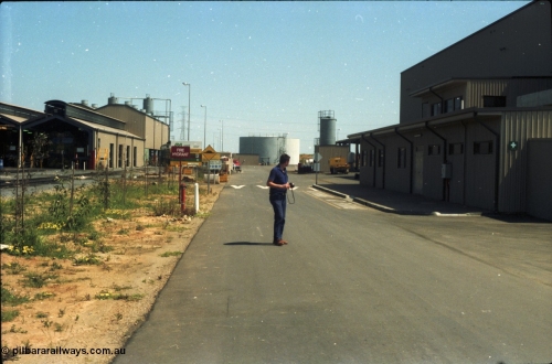 216-14
Dry Creek Motive Power Centre, view down driveway, fuel point on the left, workshops on the right.
