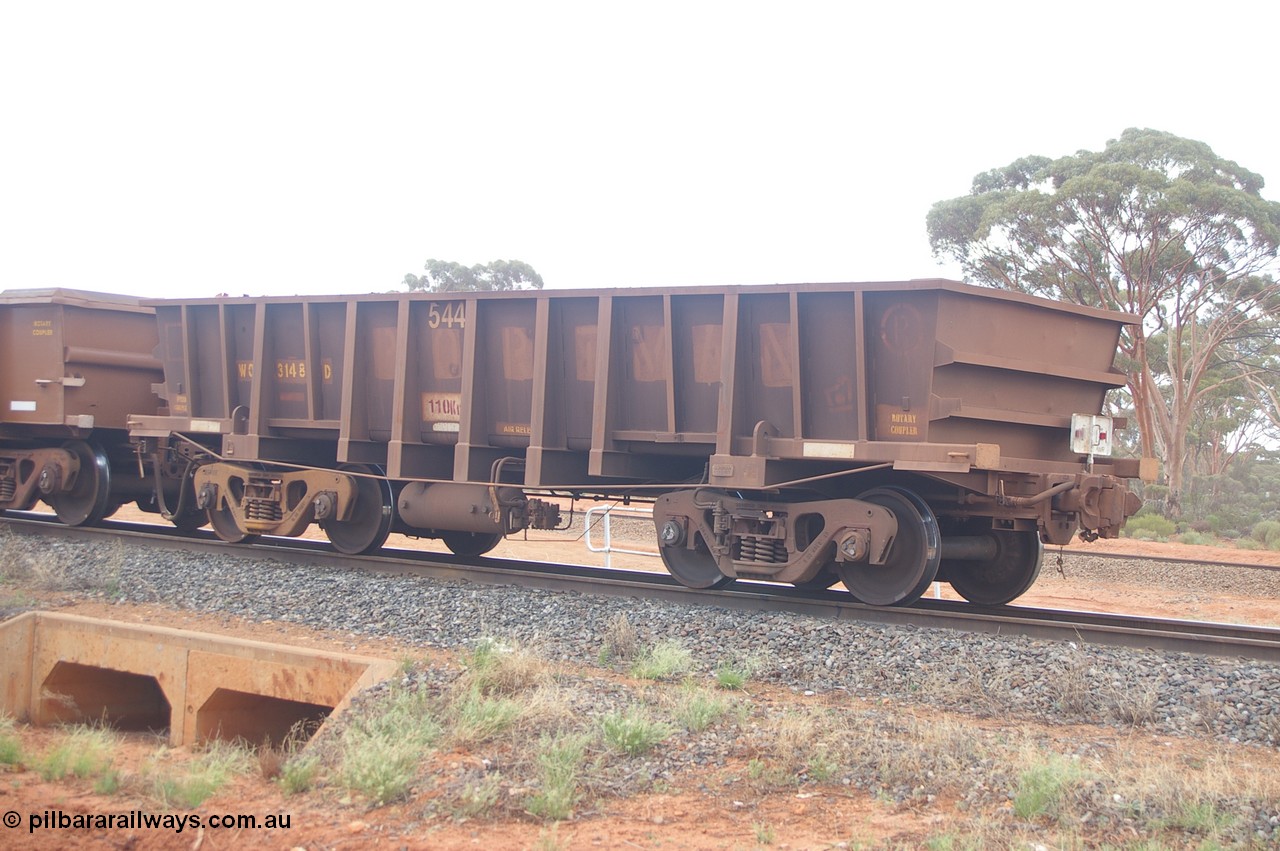 PD 12410
WOD type iron ore waggon WOD 31481 is one of a batch of sixty two built by Goninan WA between April and August 2000 with serial number 950086-053 and fleet number 542 for Koolyanobbing iron ore operations with a 75 ton capacity for Portman Mining to cart their Koolyanobbing iron ore to Esperance, now with PORTMAN painted out, Binduli Triangle, 17th Feb 2013.
Keywords: Peter-D-Image;WOD-type;WOD31481;Goninan-WA;950086-053;