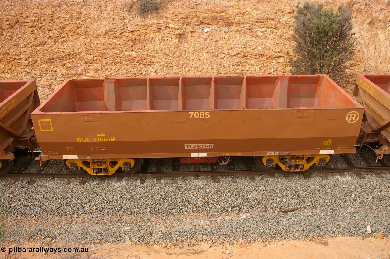 PD 09986
West Kalgoorlie, side view from above of United Group Rail built WOE type iron ore waggon WOE 33654, fleet number 7065.
Keywords: Peter-D-Image;WOE-type;WOE33654;United-Group-Rail-WA;R0067-066;
