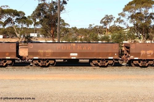 070529 9380
WOE type iron ore waggon WOE 31137 is one of a batch of one hundred and thirty built by Goninan WA between March and August 2001 with serial number 950092-127 and fleet number 719 for Koolyanobbing iron ore operations, West Kalgoorlie, May 29, 2007.
Keywords: WOE-type;WOE31137;Goninan-WA;950092-127;