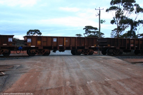 100822 6206
WOC type iron ore waggon WOC 31354 is one of a batch of thirty built by Goninan WA between October 1997 to January 1998 with fleet number 414 for Koolyanobbing iron ore operations with a 75 ton capacity Trial waggon, on empty train 1416 at Hampton, August 22, 2010.
Keywords: WOC-type;WOC31354;Goninan-WA;
