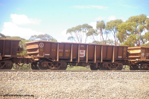 PD 12608
Binduli, WO type iron ore waggon WO 31208 is one of a batch of eighty six built by WAGR Midland Workshops between 1967 and March 1968 with fleet number 104 for Koolyanobbing iron ore operations, with a 75 ton and 1018 ft³ capacity, this unit was converted to WOC for coal in 1986 till 1994 when it was re-classed back to WO. Seen here re-sheeted and painted with the body top lip also fitted.
Keywords: Peter-D-Image;WO-type;WO31208;WAGR-Midland-WS;