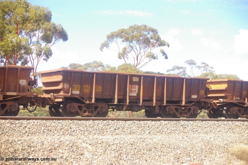 PD 12610
WO type iron ore waggon WO 31213 is one of a batch of eighty six built by WAGR Midland Workshops between 1967 and March 1968 with fleet number 109 for Koolyanobbing iron ore operations, with a 75 ton and 1018 ft³ capacity. This unit was converted to WOG for gypsum in late 1980s till 1990 then reclassed to WOS for superphosphate before being re-classed back to WO in 1994. This unit was converted to WOG for gypsum in late 1980s till 1990 then reclassed to WOS for superphosphate before being re-classed back to WO in 1994. Seen here with the body top lip also fitted.
Keywords: Peter-D-Image;WO-type;WO31213;WAGR-Midland-WS;