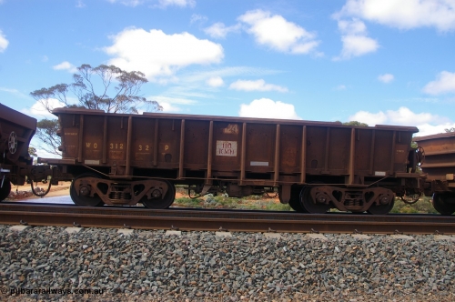 PD 12611
Binduli, WO type iron ore waggon WO 31232 is one of a batch of eighty six built by WAGR Midland Workshops between 1967 and March 1968 with fleet number 124 for Koolyanobbing iron ore operations, with a 75 ton and 1018 ft³ capacity. This unit was converted to WOS superphosphate in the late 1980s till 1994 when it was re-classed back to WO. Seen here with the body top lip also fitted.
Keywords: Peter-D-Image;WO-type;WO31232;WAGR-Midland-WS;WOS-type