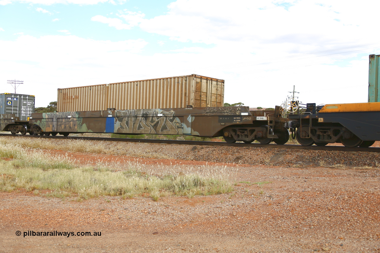 210407 9891
Parkeston, 2MP5 intermodal train, CQWY type well waggon CQWY 5019 well 2, the well waggon pairs were built by Bluebird Rail Operations SA in a batch of sixty pairs in 2008 for CFCLA. Loaded with an SCF Rail Containers 40' 4EG1 type container for Austrans SCFU 410087.
Keywords: CQWY-type;CQWY5019;CFCLA;Bluebird-Rail-Operations-SA;