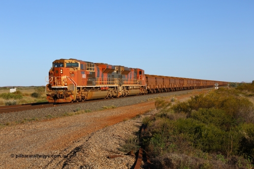 180615 1518
Walla Siding, another named Progress Rail built EMD SD70ACe model 4478 'Ivan Butson' serial 20148001-011 leads sister 4467 with a loaded train. 15th June 2018.
Keywords: 4478;Progress-Rail-USA;EMD;SD70ACe;20148001-011;