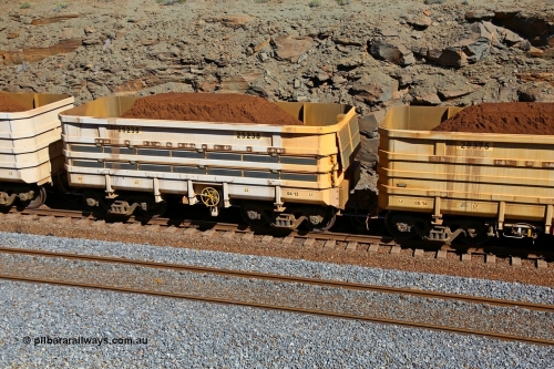 180616 1790
At the 81 km, loaded Bradken China built B series 'slave' waggon 25238 built date 04/2013 is setup as an instrumented ore waggon, the solar panels are for charging the instrument batteries.
Keywords: 25238;Bradken-China;B-series;