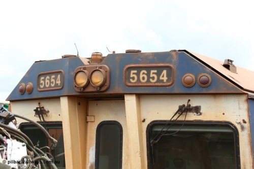 160128 00416
View of the cab roof of Goninan rebuild GE model CM40-8M 5654, serial 8412-11, builders no. 93-145, shows tropical roof, marker and head lights, aerials, sand filling hatch covers wipers and strobe light in place of single trumpet horn.
Keywords: 5654;Goninan;GE;CM40-8M;8412-11/93-145;rebuild;Comeng-NSW;ALCo;M636C;5493;C6084-9;