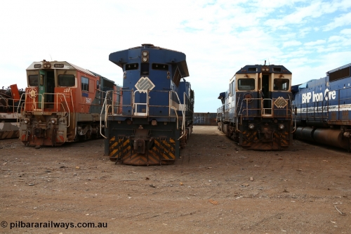 150522 8171
Wedgefield, Sims Metal yard, Goninan built CM40-8 unit 5647 serial 8244-12/92-136 stands next to two ALCo rebuilds into CM40-8M units being 5657 and 5656, serial no's 8412-02/94-148 and 8412-01/94-147.
Keywords: 5647;Goninan;GE;CM40-8;8244-12/92-136;