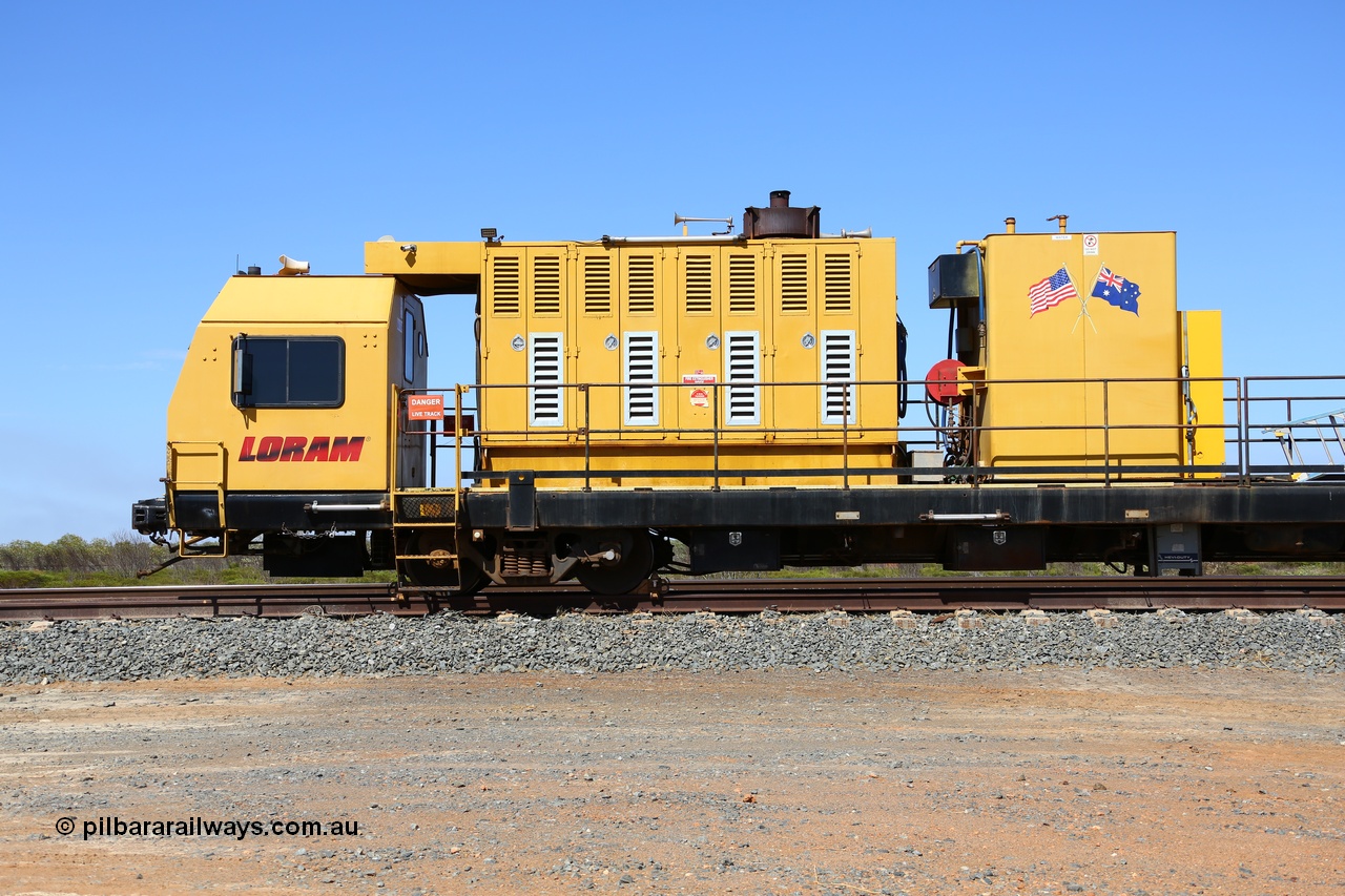 171121 0969
Barker Siding, Loram rail grinder MPC 2, driving and generator end of a converted 85 foot waggon. 21st November 2017.
Keywords: Loram;MPC2;rail-grinder;