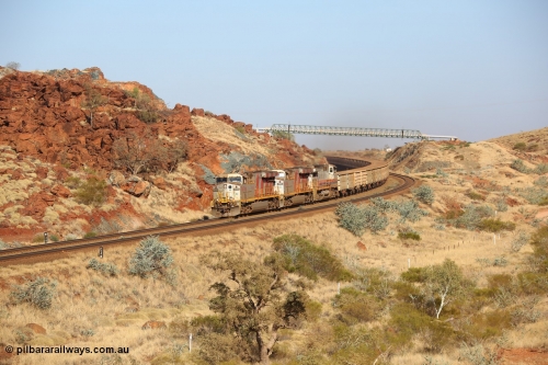 151111 9489
Near the 38 km post, an empty train lead by General Electric ES44DCi units 8160 and 8193 serials 60224 and 61852 and General Electric Dash 9-44CW 7074 serial 47743 on the Cape Lambert line.
Keywords: 8160;GE;ES44DCi;60224;