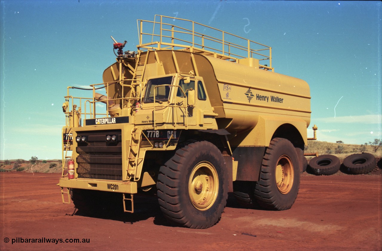 228-10
Yandi Two mobile machine parking bay, a new water cart for Henry Walker, operator of the BHP owned mine, WC201 is based on a Caterpillar 777B truck chassis.
Keywords: WC201;water-cart;Caterpillar;777B;