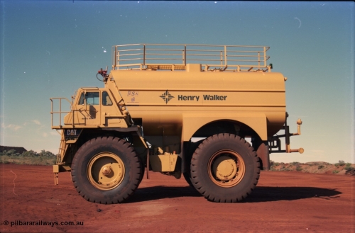 228-11
Yandi Two mobile machine parking bay, a new water cart for Henry Walker, operator of the BHP owned mine, WC201 is based on a Caterpillar 777B truck chassis.
Keywords: WC201;water-cart;Caterpillar;777B;
