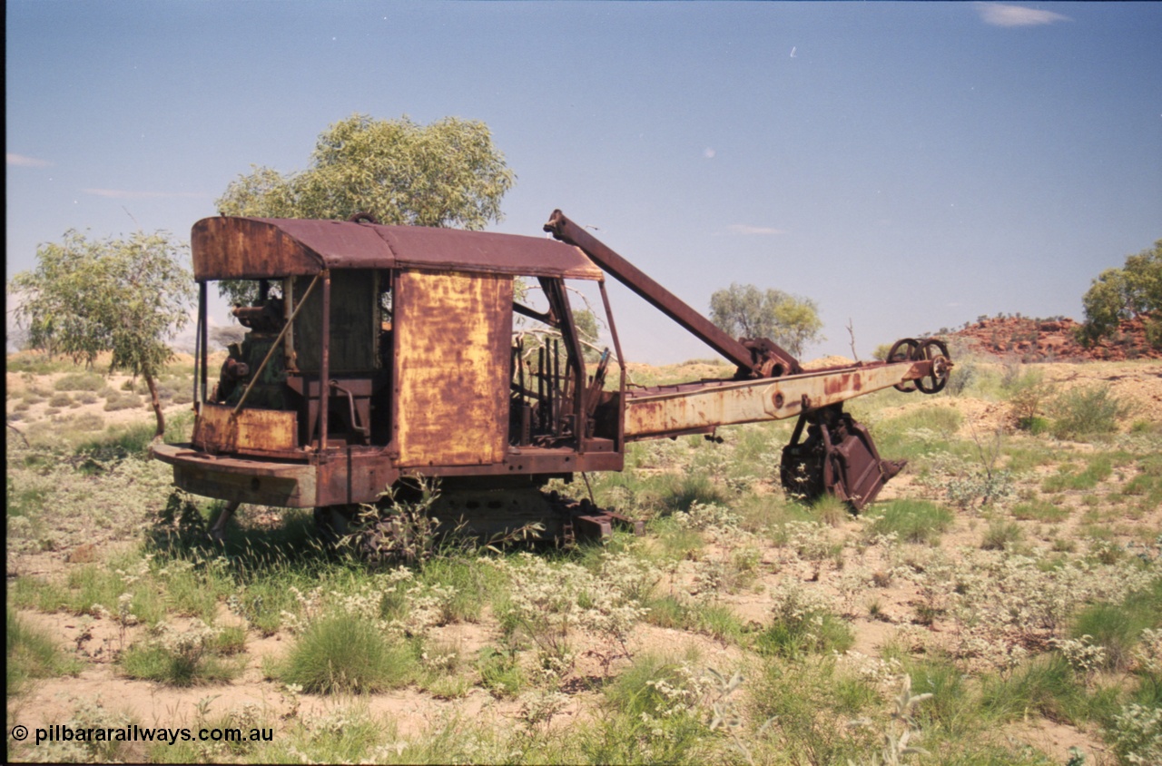237-12
Just south of Pilga and the old Cooglegong Mine is this rusting hulk of a Ruston Bucyrus shovel, possibly an RB10, serial RB21269. [url=https://goo.gl/maps/PbrNeNDRYVP2] Geodata [/url].
