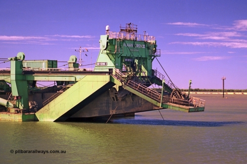 253-19
Port Hedland harbour sees the suction / cutter dredge Vlaanderen XI with IMO #7712080. The Vlaanderen XI was originally built in 1978 by IHC Dredgers with yard number 1108 and originally named New Amsterdam, named the Vlaanderen XI in 1986, renamed again in 2007 to Kaveri and again to Huta 15 in 2014.
