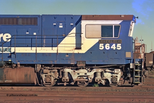 258-37
Nelson Point, Loco Overhaul Shop, Goninan WA rebuild CM40-8M unit 5645 'Sherlock' serial number 8281-11/93-134. Early May 2002.
Keywords: 5645;Goninan;GE;CM40-8M;8281-11/92-134;rebuild;AE-Goodwin;ALCo;M636C;5475;G6047-7;