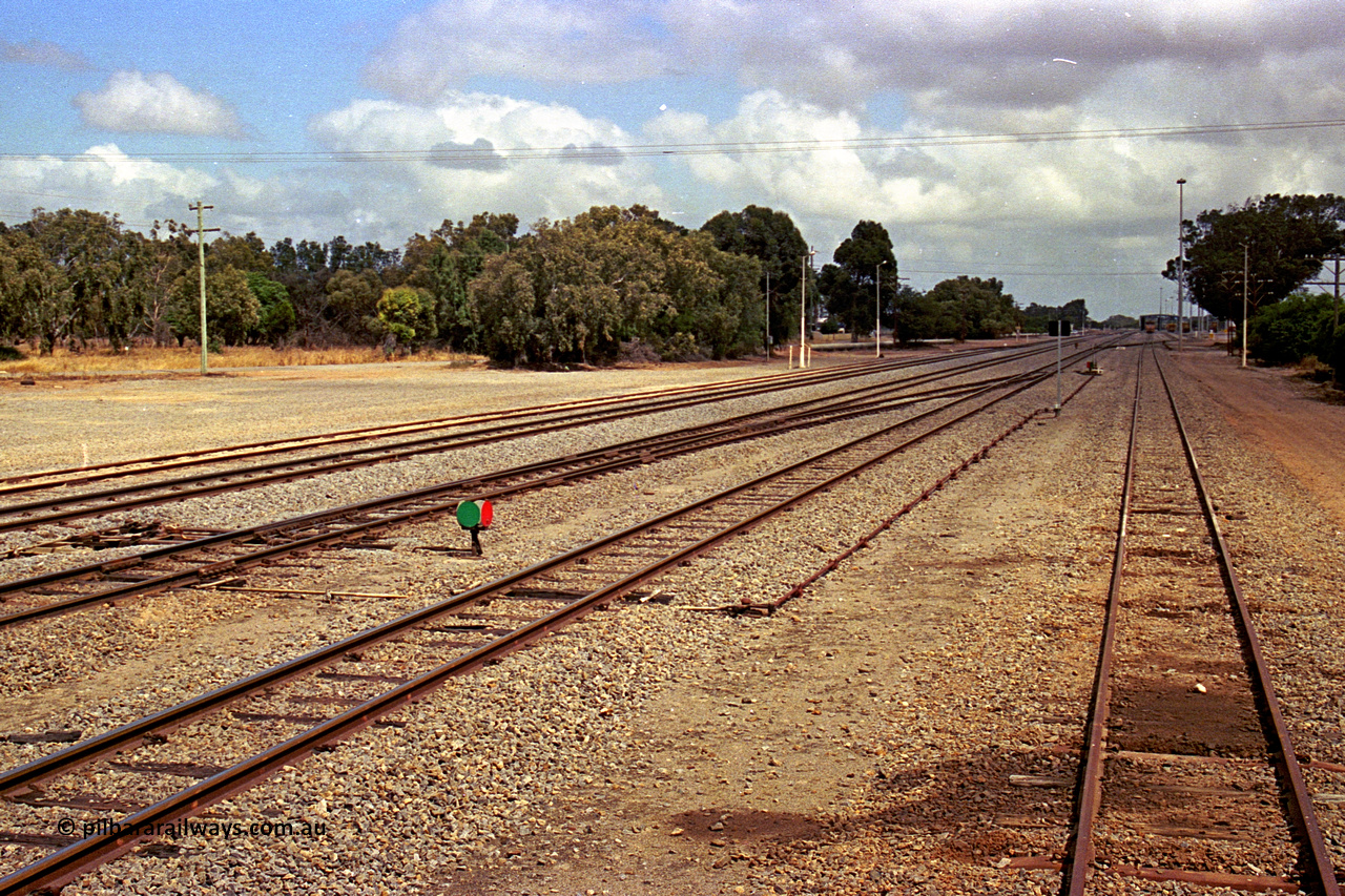 284-12
Narngulu yard looking north west towards the workshops from behind the Hamptons yard, location is roughly [url=https://maps.app.goo.gl/YPmdBeJKqW95BvL89]here[/url]. November 9, 2004.
