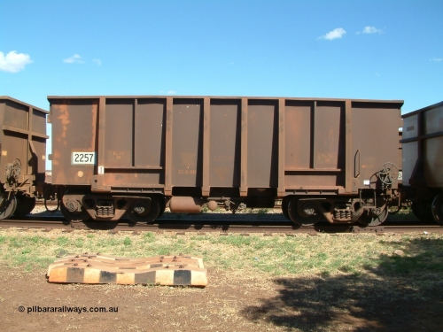 2257 Comeng 040412 144448
Nelson Point, Comeng WA built ore waggon 2257 one of 183 waggons built in 1970. 12th April 2004.
Keywords: 2257;Comeng-WA;BHP-ore-waggon;