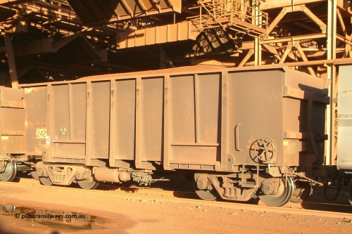 2429 Comeng 040815 170334
Nelson Point, Car Dumper 1, loaded BHP Iron Ore waggon 2429, a Comeng WA build from the third batch built in 1970. August 15, 2004.
Keywords: 2429;Comeng-WA;BHP-ore-waggon;