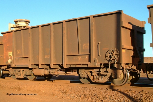 2513 Comeng 040815 170104
Nelson Point, Car Dumper 3, loaded BHP Iron Ore waggon 2513, a Comeng WA build from the third batch built in 1970. August 15, 2004.
Keywords: 2513;Comeng-WA;BHP-ore-waggon;