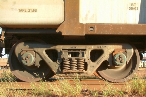 Bradken bogie 040413 165913
Nelson Point, ore waggon bogie, Bradken cast SSRC bogie which stands for Super Service Ride Control.
