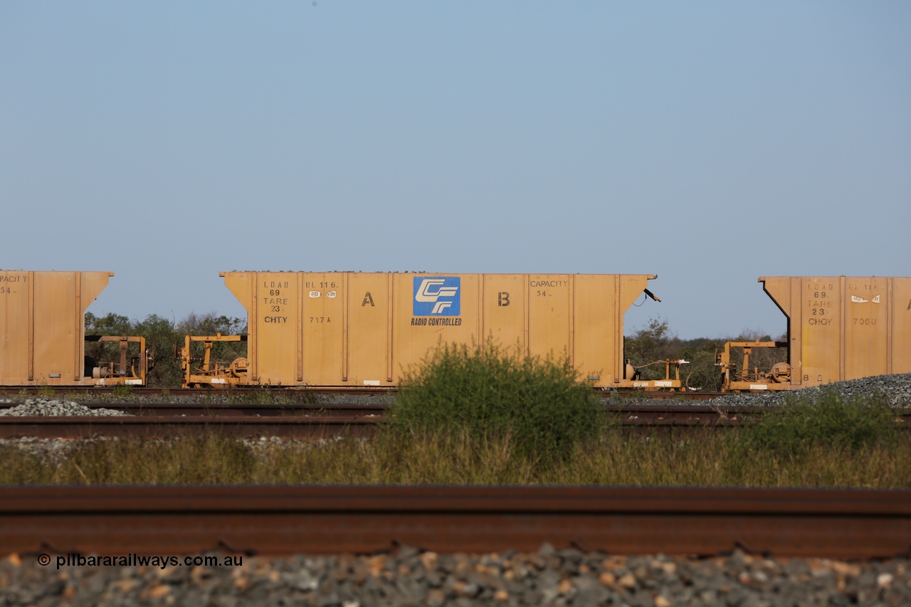 130720 1563
Flash Butt yard, CFCLA ballast waggon CHTY class CHTY 717, modified from a similar CHQY class with the end framing removed.
Keywords: CFCLA;BHP-ballast-waggon;CHTY-type;CHQY-type;CHTY717;