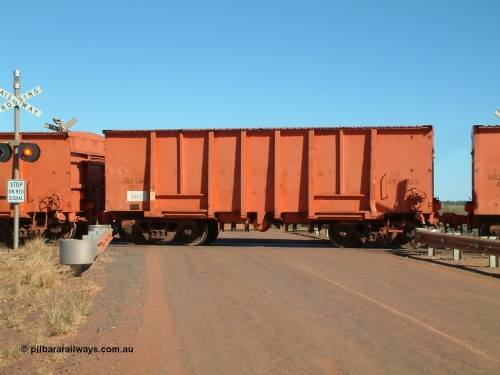 0507 Mt Newman Mining Workshops 040806 091212
Goldsworthy Junction, weighbridge test waggon 507, originally built by Magor USA and ex Oroville Dam, converted by Mt Newman Mining into a 20 ton axle load test waggon.

