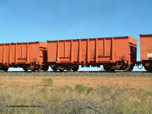 0522 Mt Newman Mining Workshops 040806 092732
Goldsworthy Junction, weighbridge test waggon 522, originally built by Magor USA and ex Oroville Dam, converted by Mt Newman Mining into a 20 ton axle load test waggon. The others in the fleet are 40, 60 and 100 tons.
Keywords: Magor-USA;BHP-weigh-waggon;