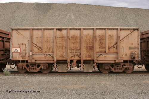 0515 Magor USA 050412 0760
Quarry 8, Shaw Siding area. Side view of 1963 built Magor USA ballast waggon 515.
Keywords: Magor-USA;BHP-ballast-waggon;