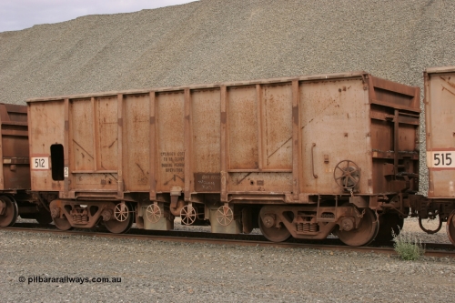 0512 Magor USA 050412 0761
Quarry 8, Shaw Siding area. 3/4 view of 1963 built Magor USA ballast waggon 512.
Keywords: Magor-USA;BHP-ballast-waggon;